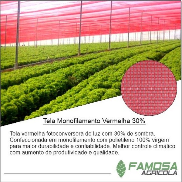 Tela Monofilamento Vermelha 30%