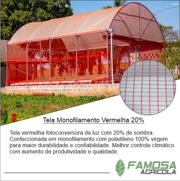 Tela Monofilamento Vermelha 20% 