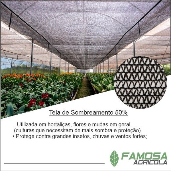 Tela de Sombreamento Preta 50%