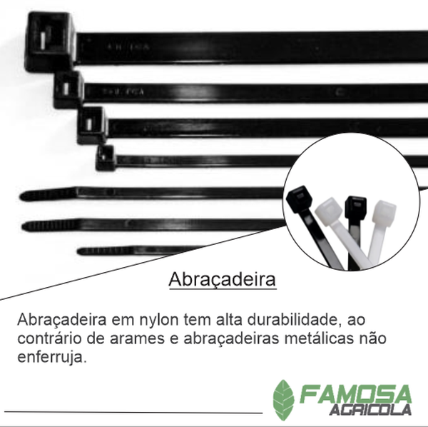 Kit Abraçadeira Nylon 4,8MMx200MM com 100 unidades