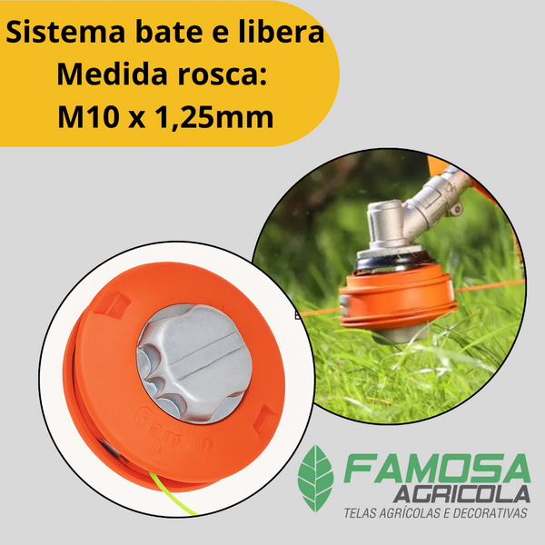 Carretel para Roçadeira Bate libera Carrega Fácil Reforçado M10