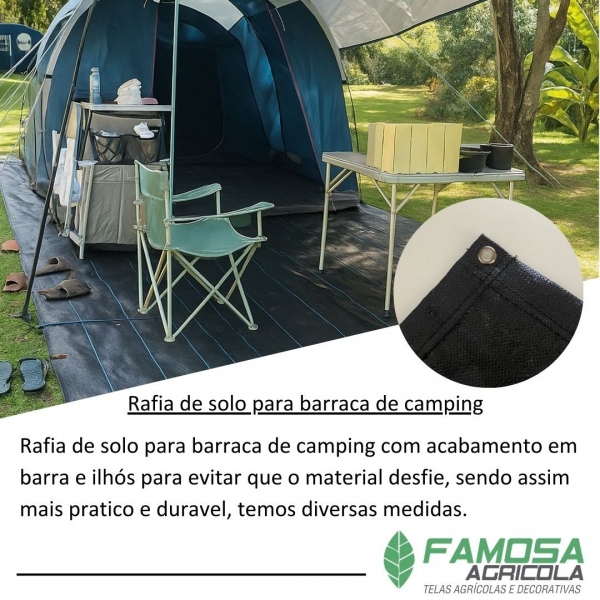 Rafia de solo para barraca de camping preta